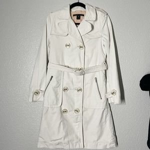Marc Jacobs White Trench Coat with Belt Wrap